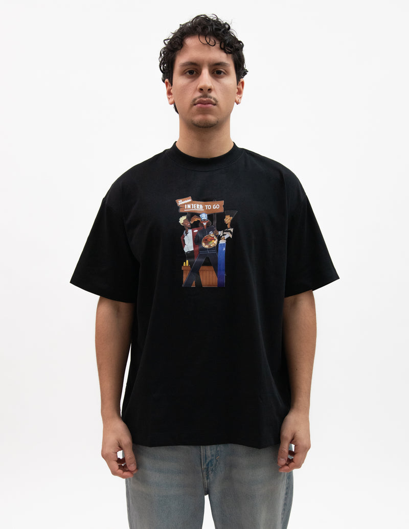 T-SHIRT "INJERA TO GO" BLACK