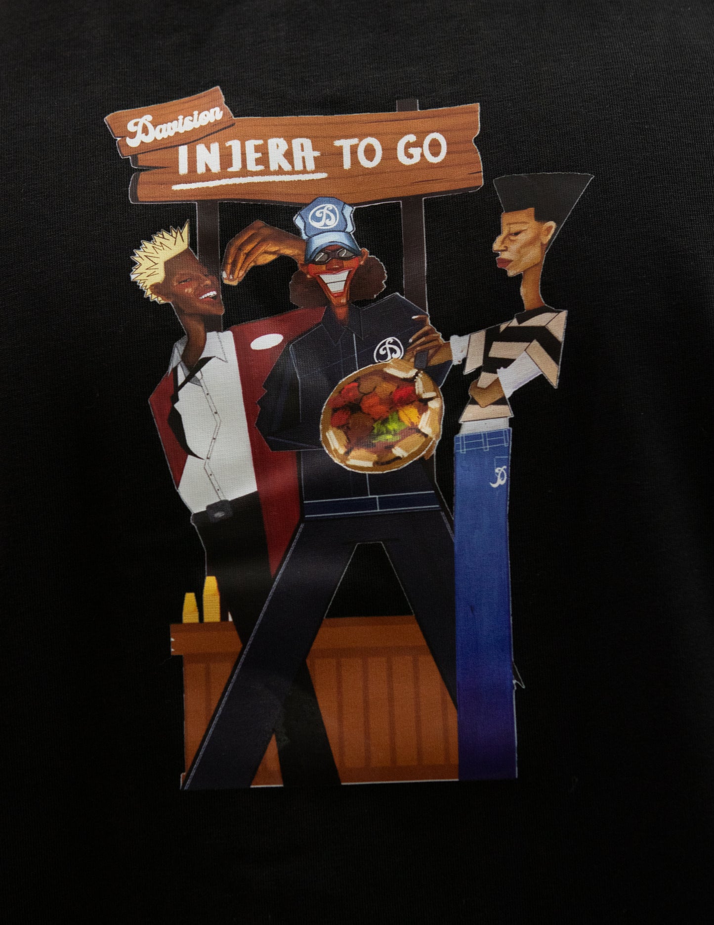 T-SHIRT "INJERA TO GO" BLACK