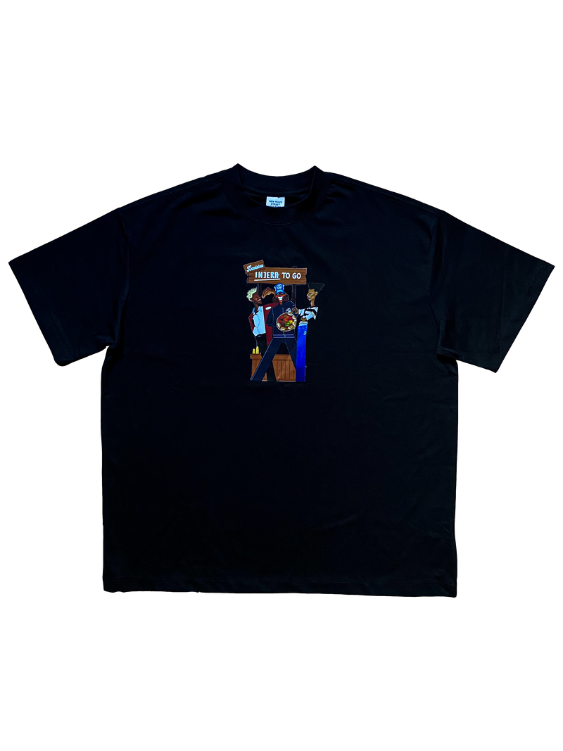 T-SHIRT "INJERA TO GO" BLACK